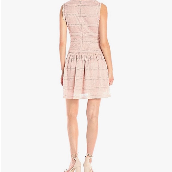 Julia Jordan Dusty Rose Lace Ruffle Sleeveless Dress Size 8 - Picture 3 of 8